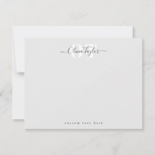 Grau-moderne Script Personalisiert Stationery Note Mitteilungskarte