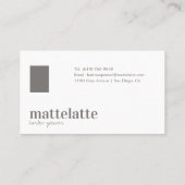 Grau | Modernes Elegantes Minimalistisches Berufli Visitenkarte (Rückseite)