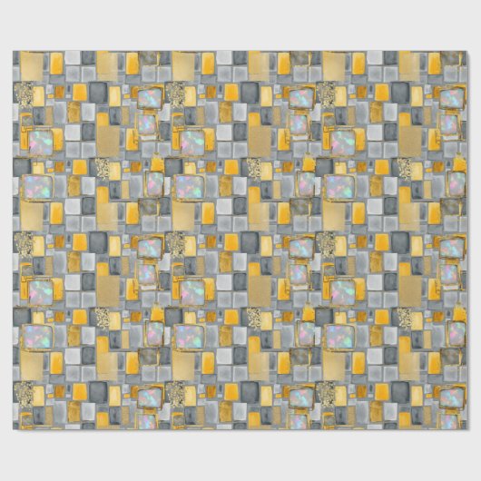 Grau | Modernes Imitat Glitzer & Opal Wrapping Pap Geschenkpapier (Flach)