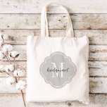 Grau Monogram Bridesmaid Tote Bag Tragetasche<br><div class="desc">Niedlich trendige mit Monogramm Hochzeitsfeiertagssäcke personalisiert mit einem eigenen Monogramm-Initial,  Bräunungstext oder fügen einen Namen oder eine andere Nachricht hinzu. Klicken Sie auf Anpassen,  um Schriftart und Farben zu ändern,  um ein einzigartiges Geschenk für Ihre Brautmädchen und Hochzeitsfeier zu schaffen!</div>