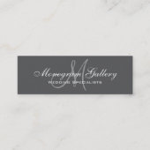 Grau Monogram einfach anpassbar Mini Visitenkarte (Vorderseite)