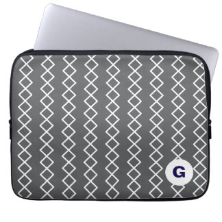 Grau Monogram Geometric Laptop Sleeve