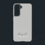 Grau Monogram Moderne Minimalistische Weibchen Samsung Galaxy Hülle<br><div class="desc">Dieses schlichte elegante Typografie-Design mit solider Farbe kann mit übergroßen Skripten Anfangs- und Vornamen angepasst werden. Ein tolles Geschenk für Mädchen und Frauen oder um Ihre Schreibtischaccessoires zu aktualisieren. Debra Valencia, eine visionäre Oberflächenmuster-Künstlerin, Produktdesignerin und Unternehmerin mit Leidenschaft für Weltreisen, Handwerkstraditionen, Pop-Kunst und Mode-Trend, hat ihren eigenen Stil in Kalifornien...</div>