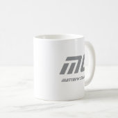 Grau Monogram Moderner Name Fett Einfaches Text Kaffeetasse (VorderseiteRechts)