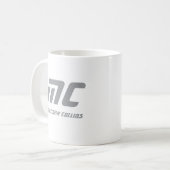 Grau Monogram Moderner Name Fett Einfaches Text Kaffeetasse (Vorderseite Links)