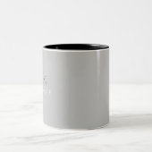 Grau Monogram Modernes Minimalistisch Zweifarbige Tasse (Mittel)