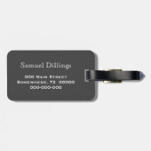 Grau-Monogramm-Gepäckträger für Männer Gepäckanhänger (Rückseite horizontal)