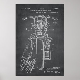 Grau   Motorradpatent Poster