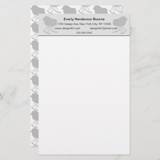 Grau-Muster Silhouette Mitte des 20. Jahrhunderts (Vorne/Hinten)