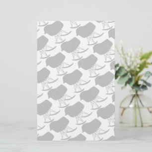 Grau-Muster Silhouette Mitte des 20. Jahrhunderts Briefpapier
