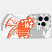 Grau-Muster Silhouette Mitte des 20. Jahrhunderts Case-Mate iPhone Hülle (Rückseite (Horizontal))