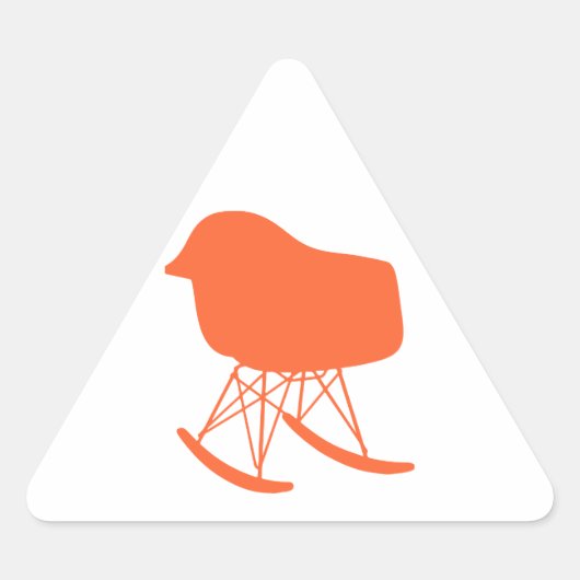 Grau-Muster Silhouette Mitte des 20. Jahrhunderts Dreieckiger Aufkleber (Vorderseite)