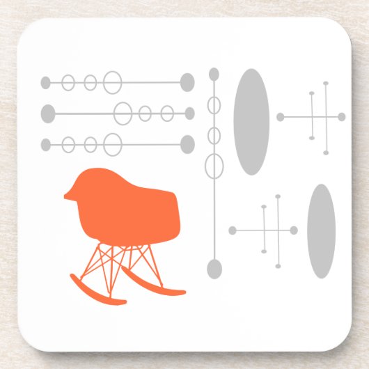 Grau-Muster Silhouette Mitte des 20. Jahrhunderts Getränkeuntersetzer (Vorderseite)