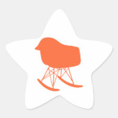 Grau-Muster Silhouette Mitte des 20. Jahrhunderts Stern-Aufkleber (Vorderseite)