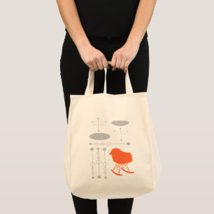 Grau-Muster Silhouette Mitte des 20. Jahrhunderts Tragetasche