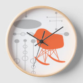 Grau-Muster Silhouette Mitte des 20. Jahrhunderts Wanduhr (Vorderseite)