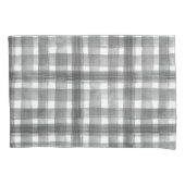 Grau n n White Watercolor Gingham Schachbrettmuste Kissenbezug (Vorderseite)