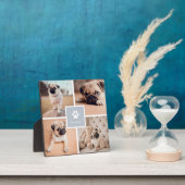 Grau | Name des Hundes und Pawprint FotoCollage Fotoplatte (InSitu)