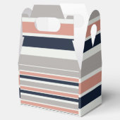 Grau Navy Blue Pink Küste Streifen Geschenkschachtel (Geöffnet)