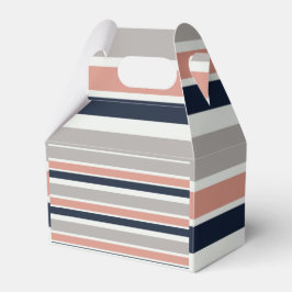 Grau Navy Blue Pink Küste Streifen Geschenkschachtel
