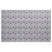 Grau, Navy Blue und Red, Wale | nautisch Stoff (Fat Quarter (45,7 x 55,9 cm))