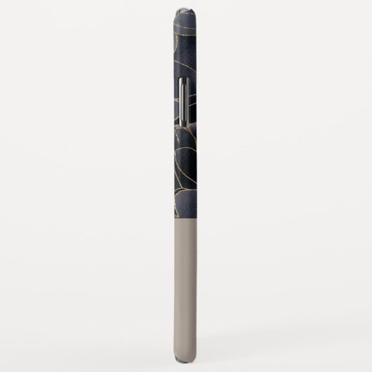 Grau & Navy Blütenblume | PERSONALISIERT Case-Mate iPhone Hülle (Hinten/Rechts)