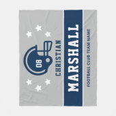 Grau Navy Custom-Fußballname Nummer Fleecedecke (Vorderseite)