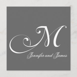 Grau nennt Hochzeits-Einladungen des Monogramm-M Einladung