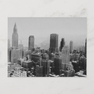 Grau New York City Night Postcard Postkarte