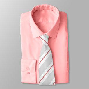 Grau, New York Pink und White Striped Neck Tie Krawatte