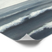 Grau Ocean Waves Fine Art Print Poster (Ecke)