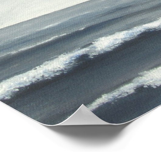 Grau Ocean Waves Fine Art Print Poster (Ecke)