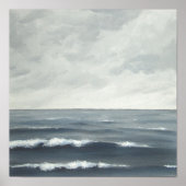 Grau Ocean Waves Fine Art Print Poster (Vorne)