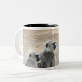 Grau oder Common oder Hanuman Langur Zweifarbige Tasse (Vorderseite Links)