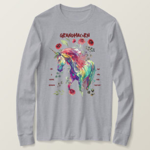 (Grau) Oma Unicorn T-Shirt