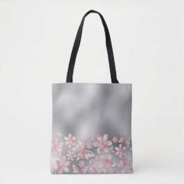 GRAU OMBRE MIT PINK OMBRE BLUME SCHALTFLÄCHEN TASCHE
