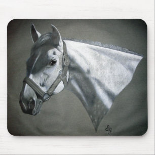 Grau on Gray Equine Art Mousepad