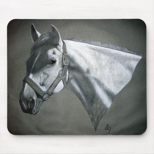 Grau on Gray Equine Art Mousepad (Vorne)
