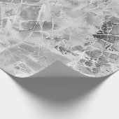 Grau opulent Marmor Whirl Matte Wrapping Paper Geschenkpapier (Ecke)