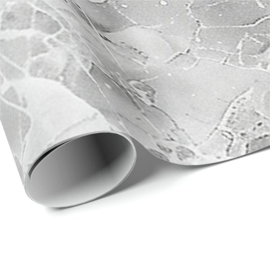 Grau opulent Marmor Whirl Matte Wrapping Paper Geschenkpapier (Rolleneckpunkt)