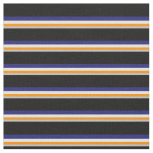 Grau, Orange, Light Cyan, Midnight Blue & Black Stoff