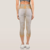Grau Orange rustikal Capri Leggings (Rückseite)