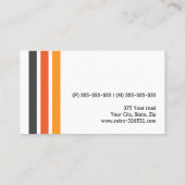 Grau-orange Streifen modern und weiß Visitenkarte (Rückseite)