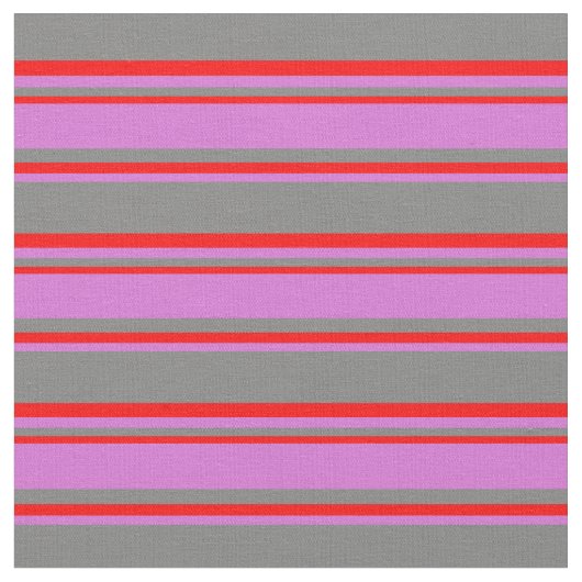 Grau, Orchid und rotes Muster Stoff (Nahaufnahme)