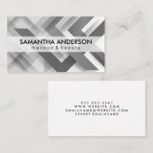 Grau-Overlapping geometrische Linien Visitenkarte (Vorne/Hinten)