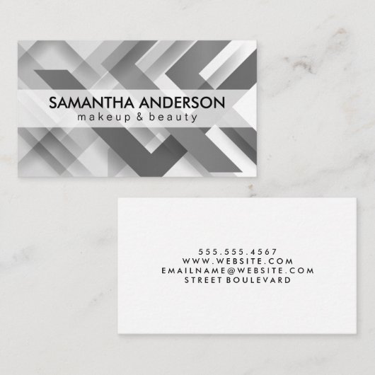 Grau-Overlapping geometrische Linien Visitenkarte (Vorne/Hinten)