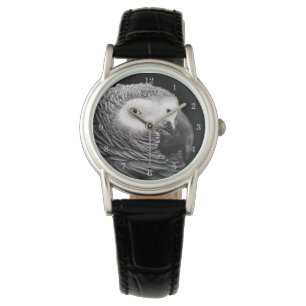 Grau-Papagei Armbanduhr