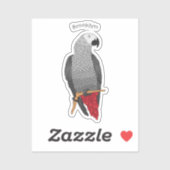 Grau-Papagei-Cartoon Aufkleber (Blatt)