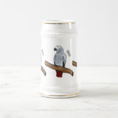 Grau-Papagei-Cartoon Bierglas (Mittel)
