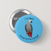 Grau-Papagei-Cartoon Button (Vorne & Hinten)